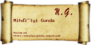 Mihályi Gunda névjegykártya